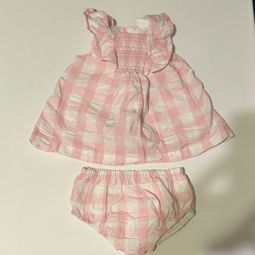 Edgehill Collection Pink and White Gingham Diaper Cover Set
